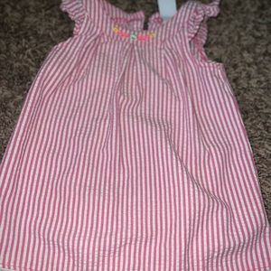 Baby Girl Pink and White Striped Dress 💗👶🏽